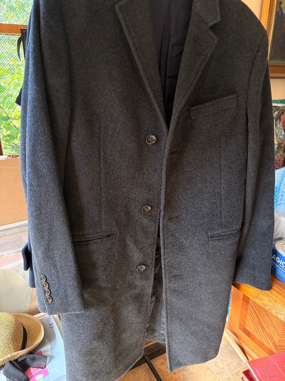 J. Crew Jcrew Ludlow Overcoat Wool Cashmere Overcoat Coat Dark Gray Mens 36R